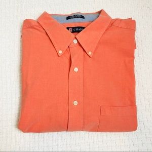 Long Sleeve Button Down Dress Shirt Coral/Salmon